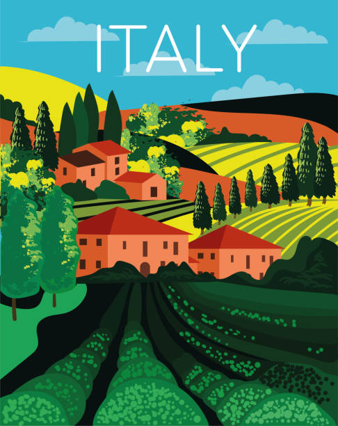 Paysage italien - Illustration